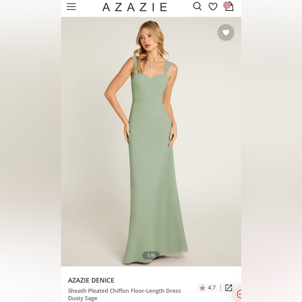Azazie Dusty Sage Dress